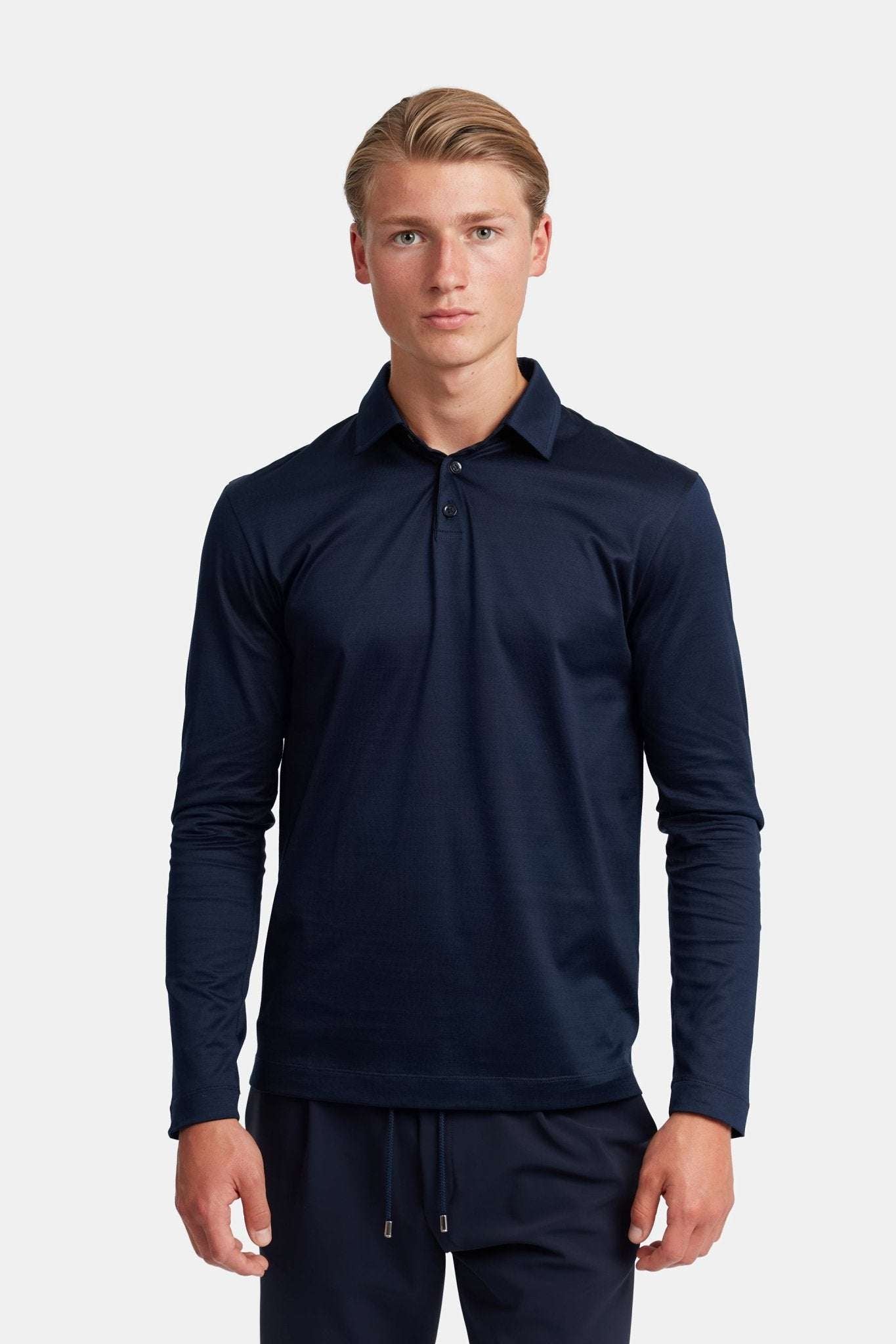 Midnight Blue Longsleeve Polo Shirt
