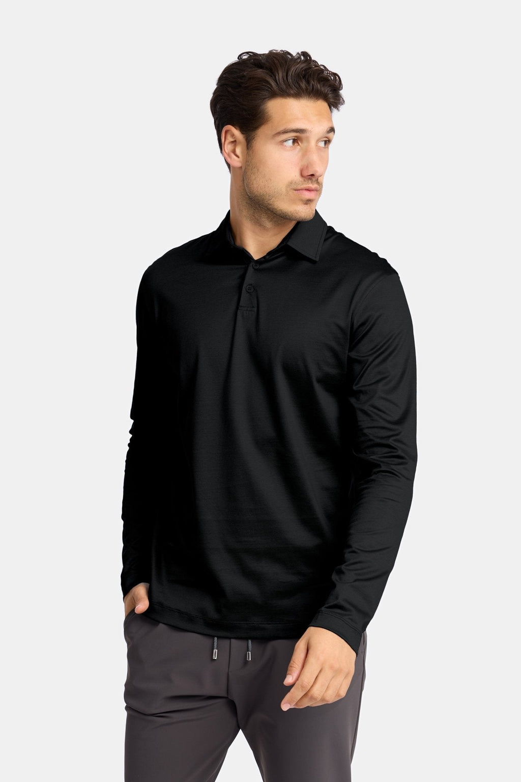 Onyx Black Longsleeve Polo Shirt